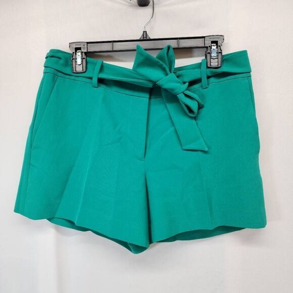 Ann Taylor Size 6 Green Dressy Belted Tie Shorts Classy Women's - Picture 1 of 7